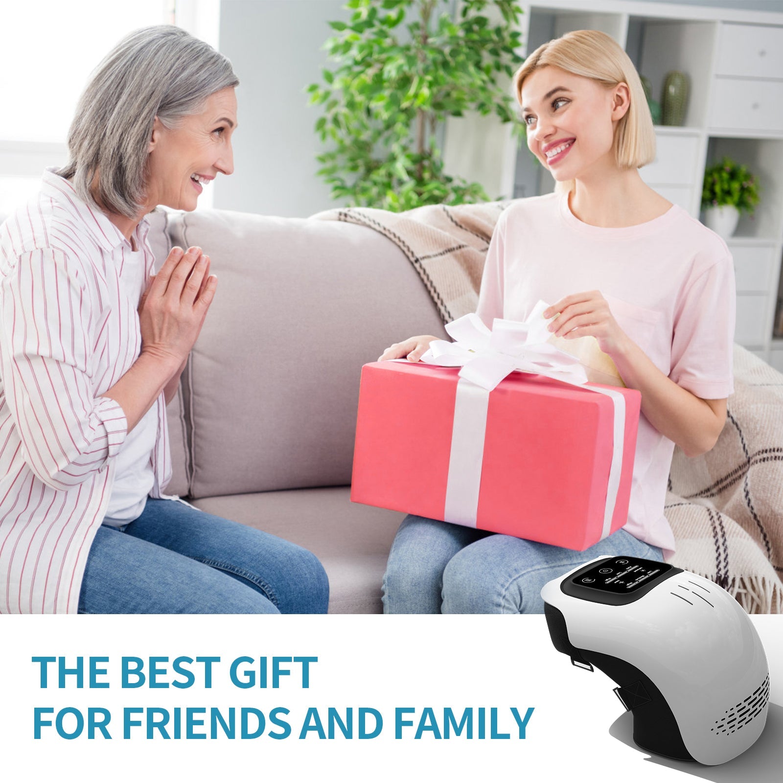 Intelligent Kneading Heating Knee Massager Rechargeable Pain Relief Infrared Laser Vibration Knee Massager