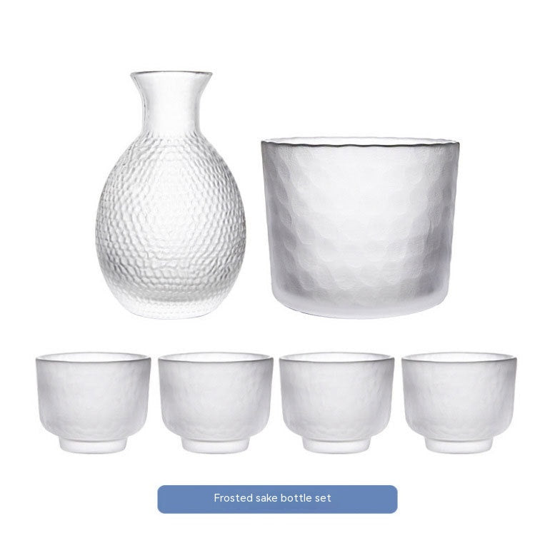 Japanese Hammered Glass Wine & Sake Set – 6-Piece