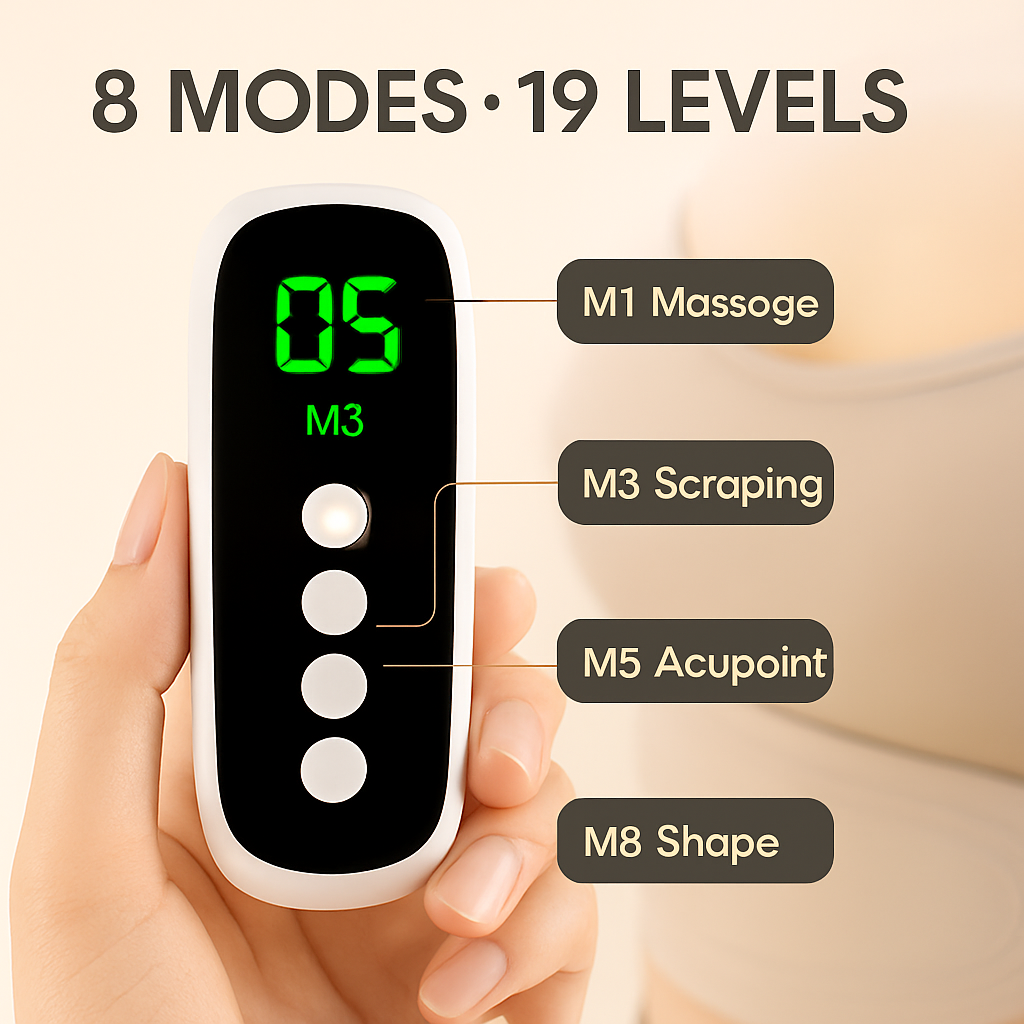 EMS Lower Back Massager Heating Pad Cordless Heating Pad for Back Belly Waist with Remote Magnetic Host 8 Modes 19 Intensity Levels 3 Heating Levels