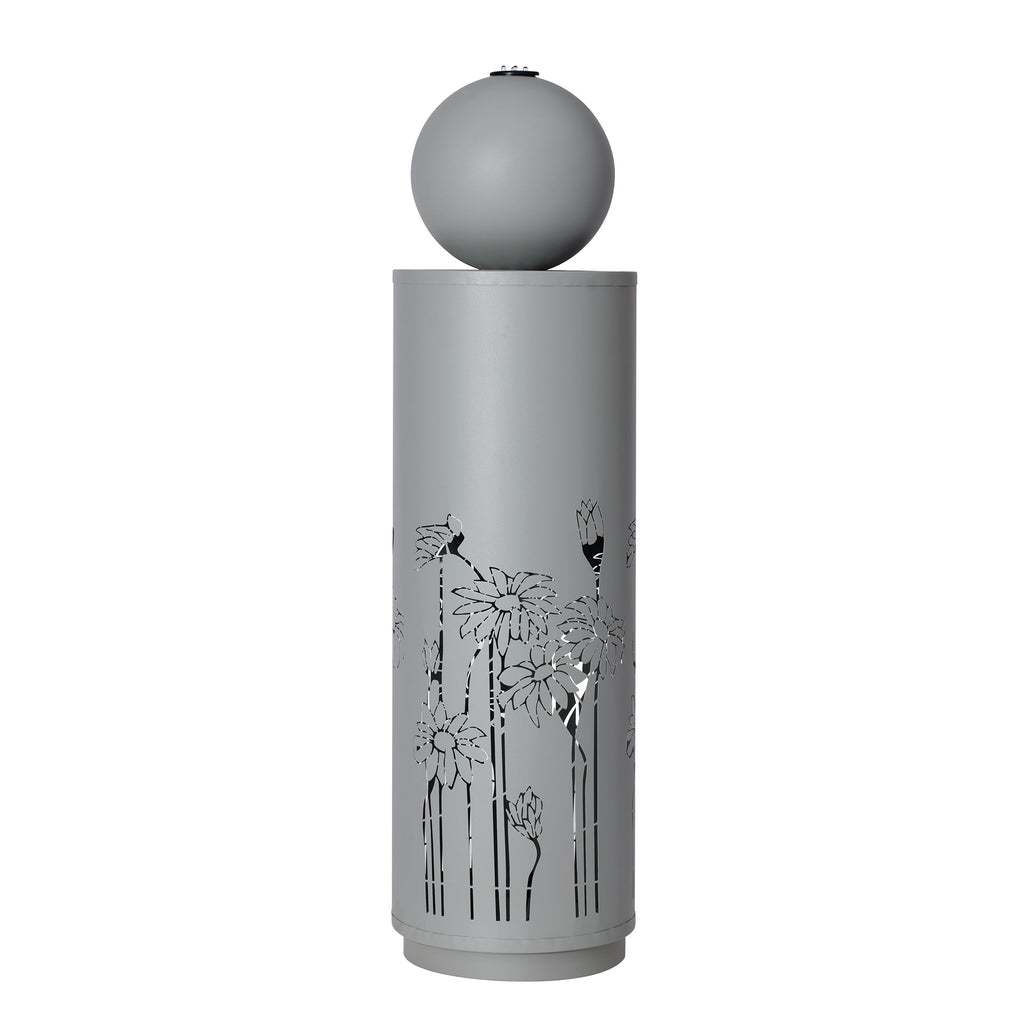 Metal Sphere Water Fountain Outdoor with LED