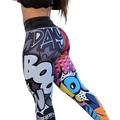 Graffiti Workout Leggings High Waist Pop Art Fitness Pants