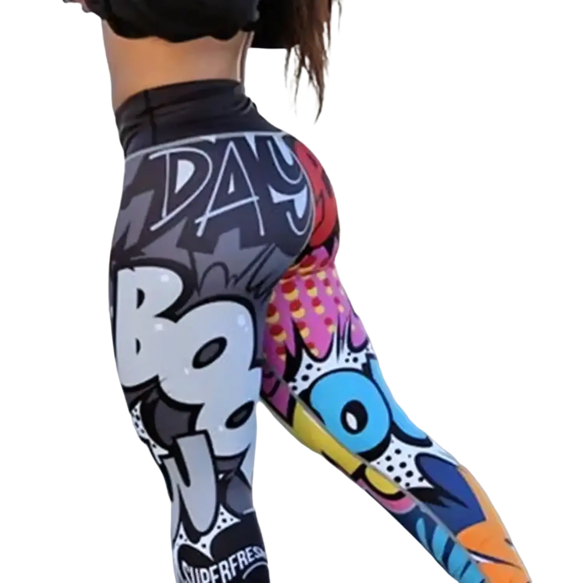 Graffiti Workout Leggings High Waist Pop Art Fitness Pants