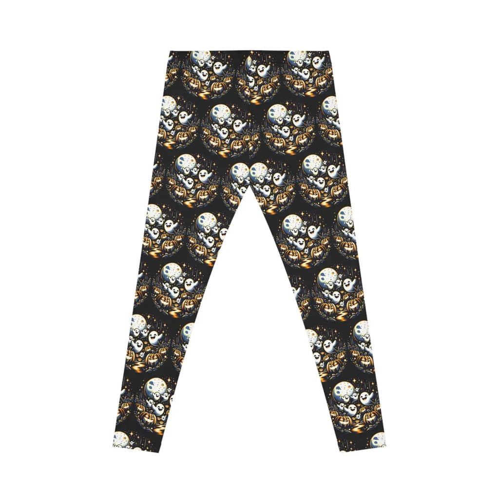 DipaliZ Leggings Halloween Ghosts Vibrant Pumpkins Yoga