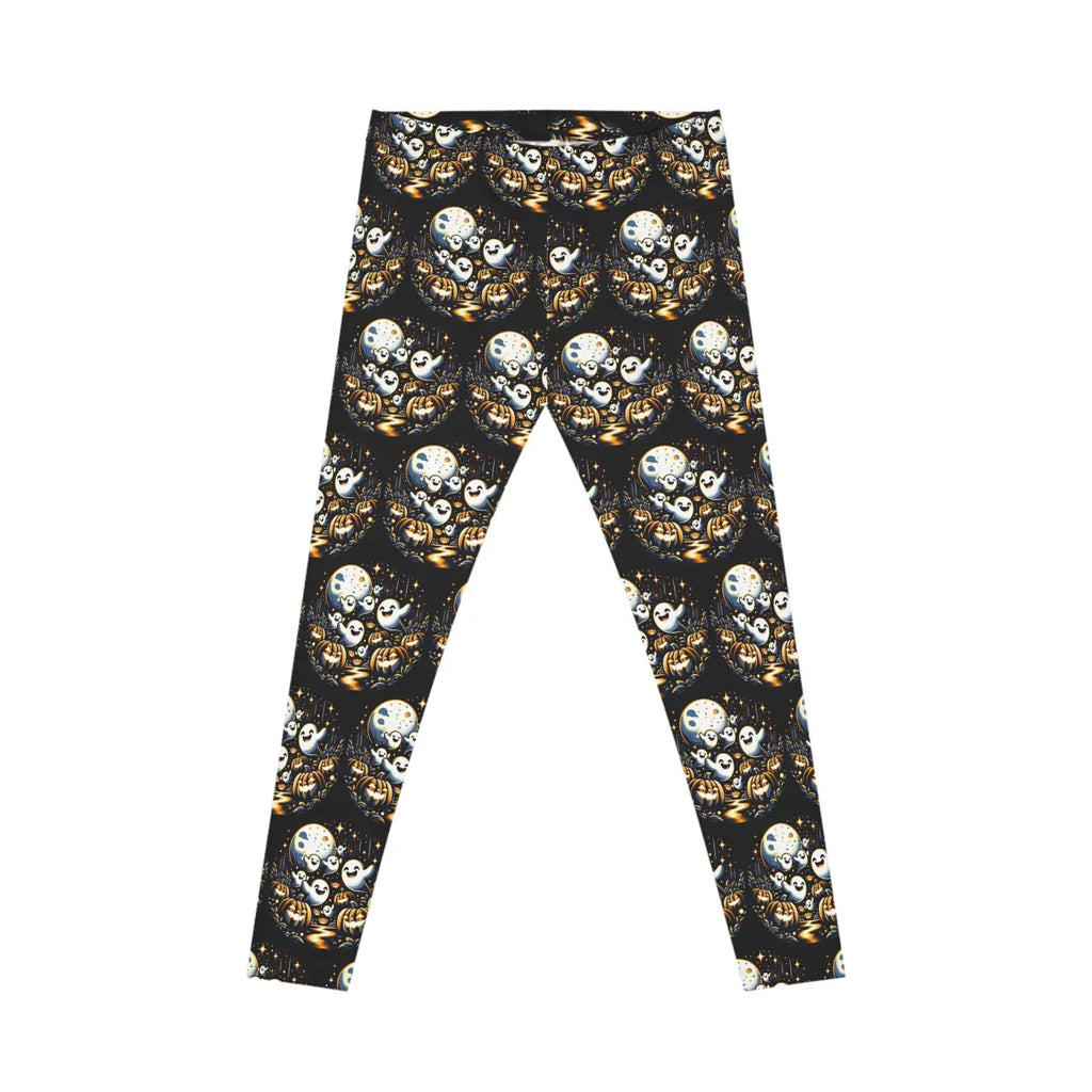 DipaliZ Leggings Halloween Ghosts Vibrant Pumpkins Yoga