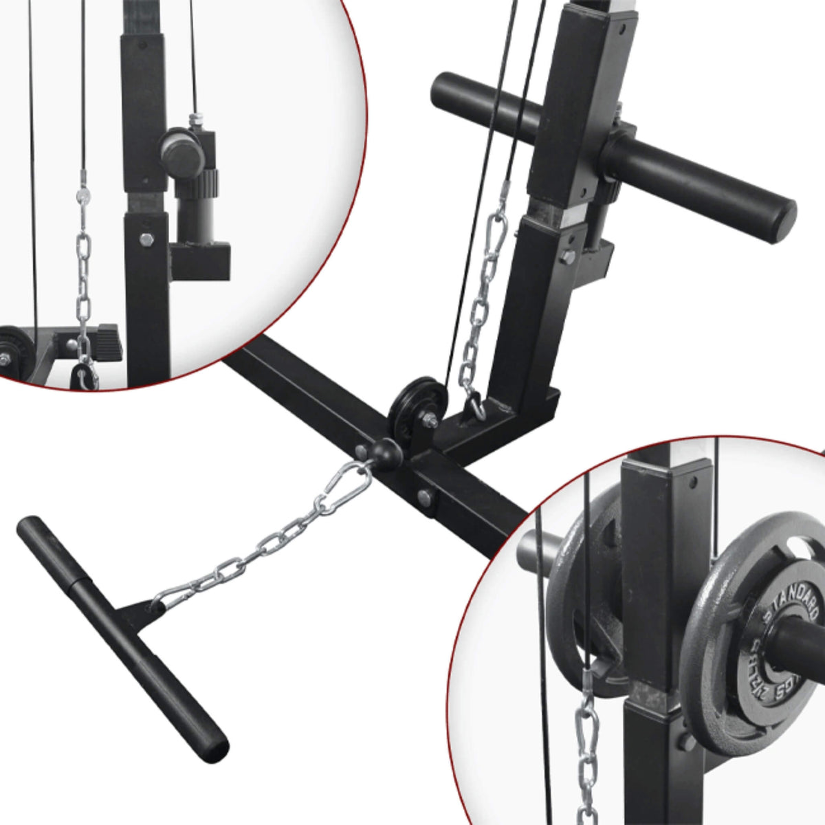 Rovix Heavy-Duty 1000LBS Professional Multi-Function Adjustable Power Cage Rack (SAK98149)