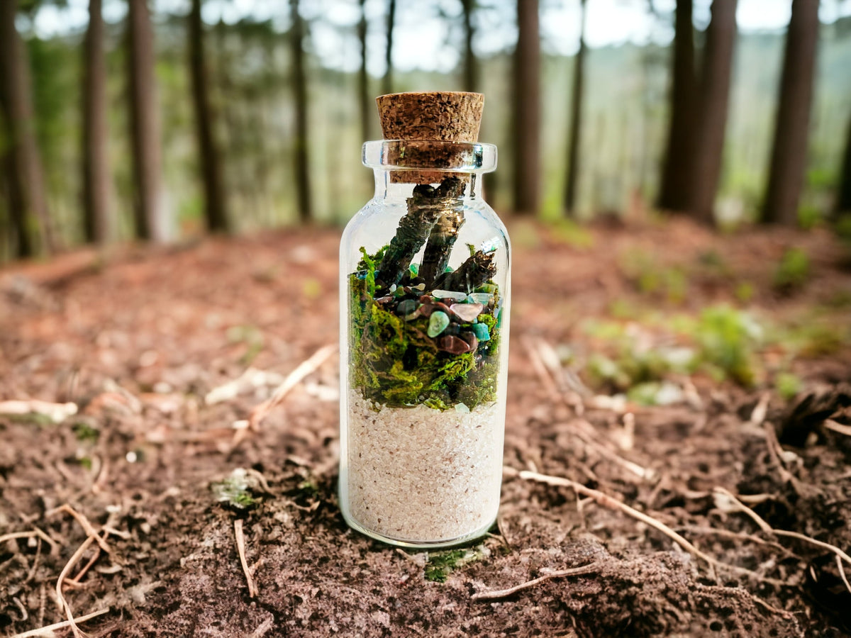 4 Elements Spell Jars Set - Earth, Air, Fire, Water: Perfect for Altar and Spell Work