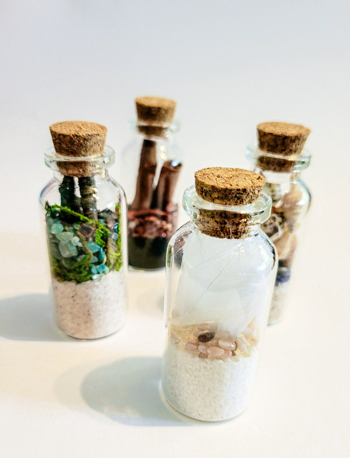 4 Elements Spell Jars Set - Earth, Air, Fire, Water: Perfect for Altar and Spell Work