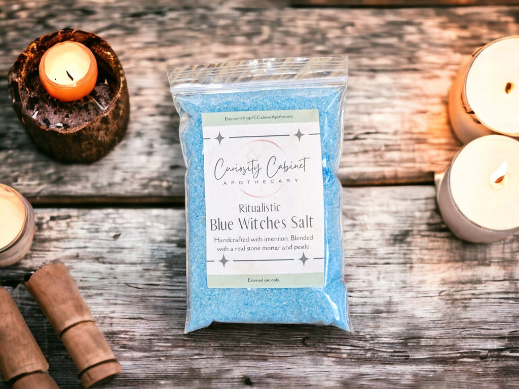 Blue Witches Salt: Calming Ritual Tool with Lavender & Sage