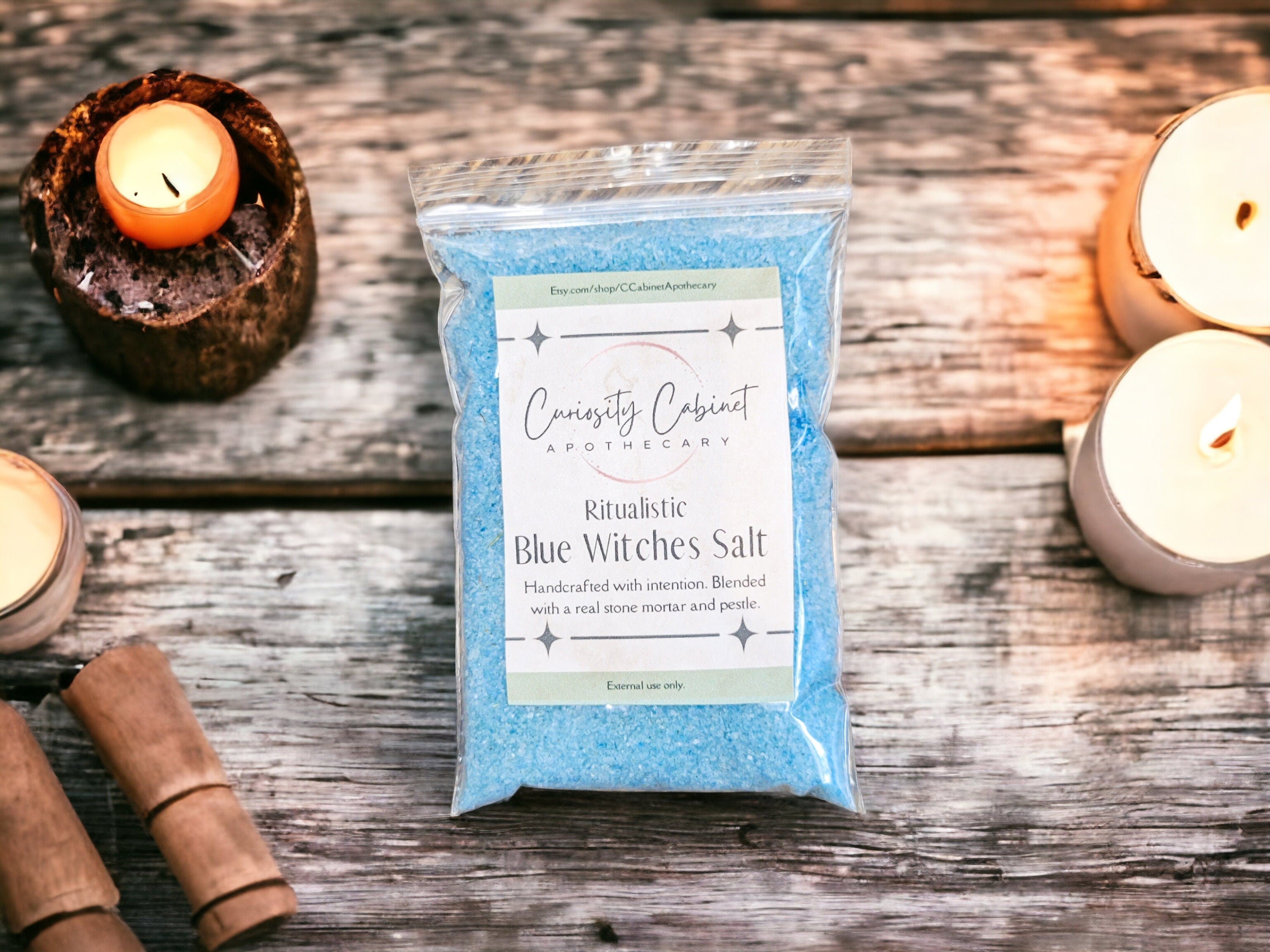 Blue Witches Salt: Calming Ritual Tool with Lavender & Sage