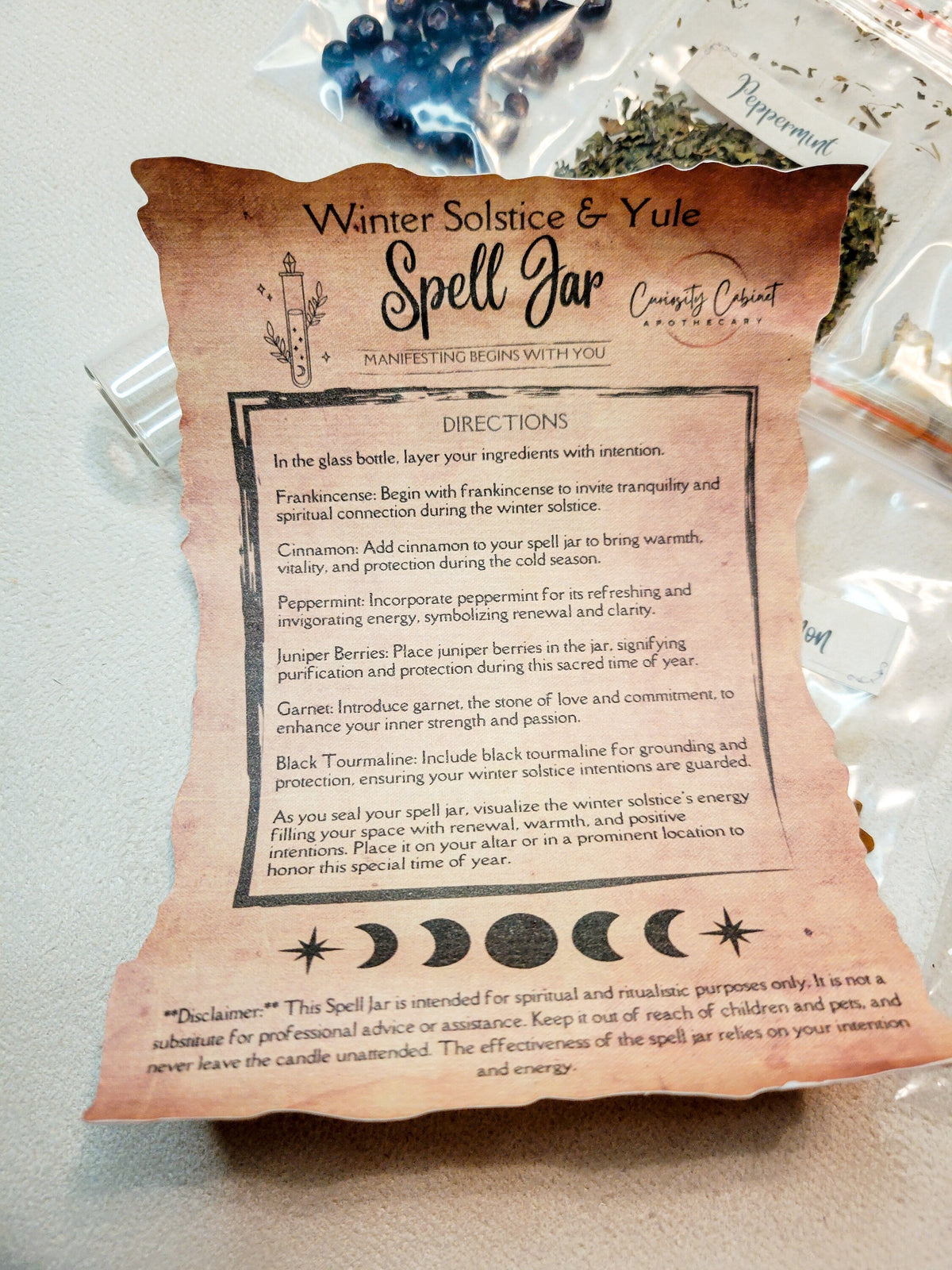 Winter Solstice and Yule Spell Jar Kit - Deluxe and Gift Set Editions