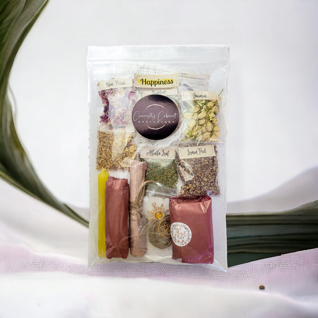Happiness Spell Jar Kit: Herbs, Crystals & Charms