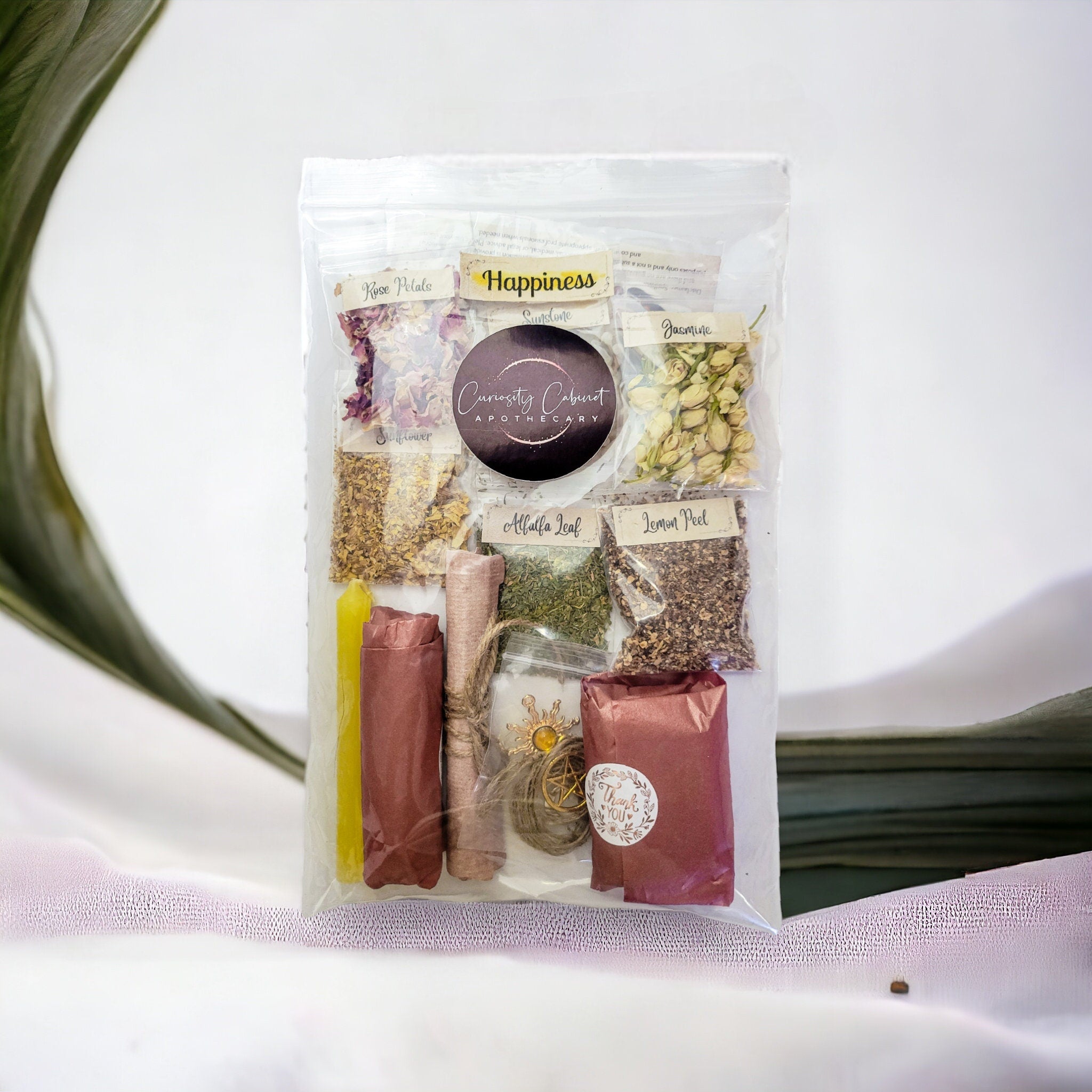 Happiness Spell Jar Kit: Herbs, Crystals & Charms