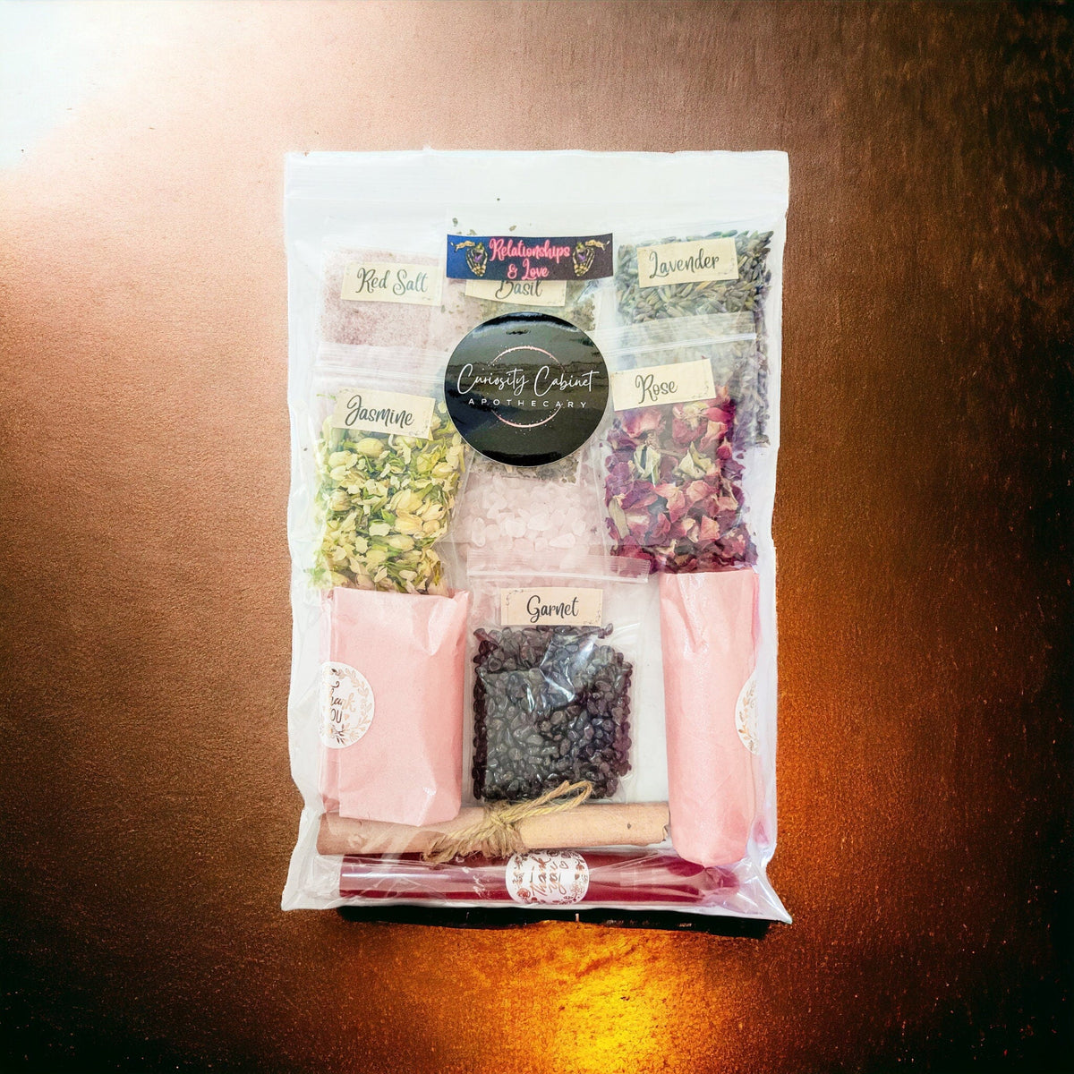 Love Spell Jar Kit: Crystals, Herbs, and Candle - Valentine Gift