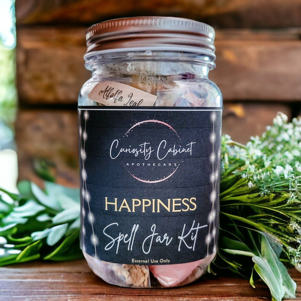 Happiness Spell Jar Kit: Herbs, Crystals & Charms