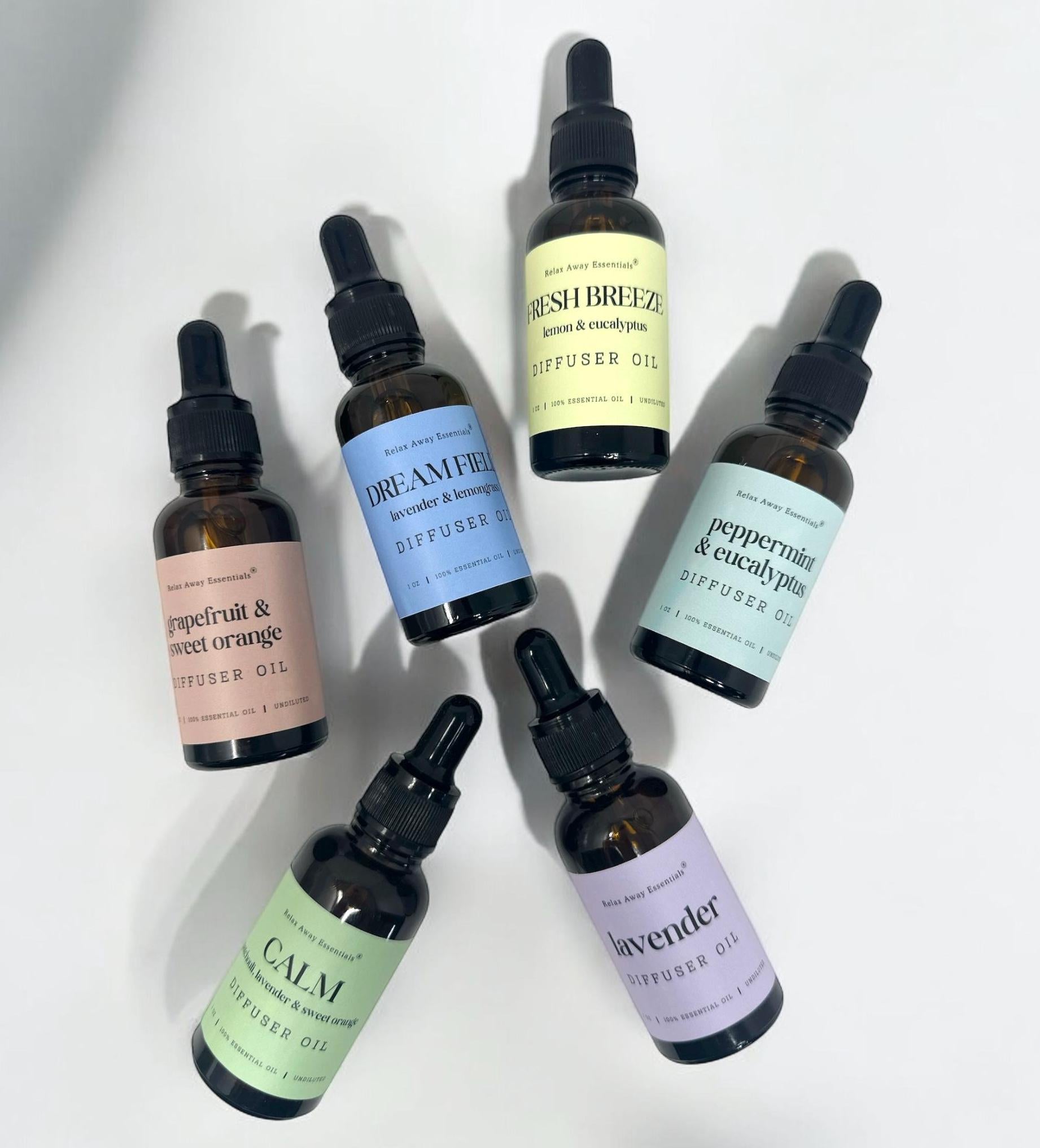Aromatherapy Diffuser Oil 1 oz Undiluted Essential Oils | Relaxing Spa Scent Blends – Lavender, Peppermint, Citrus | Stress Relief Home Gift