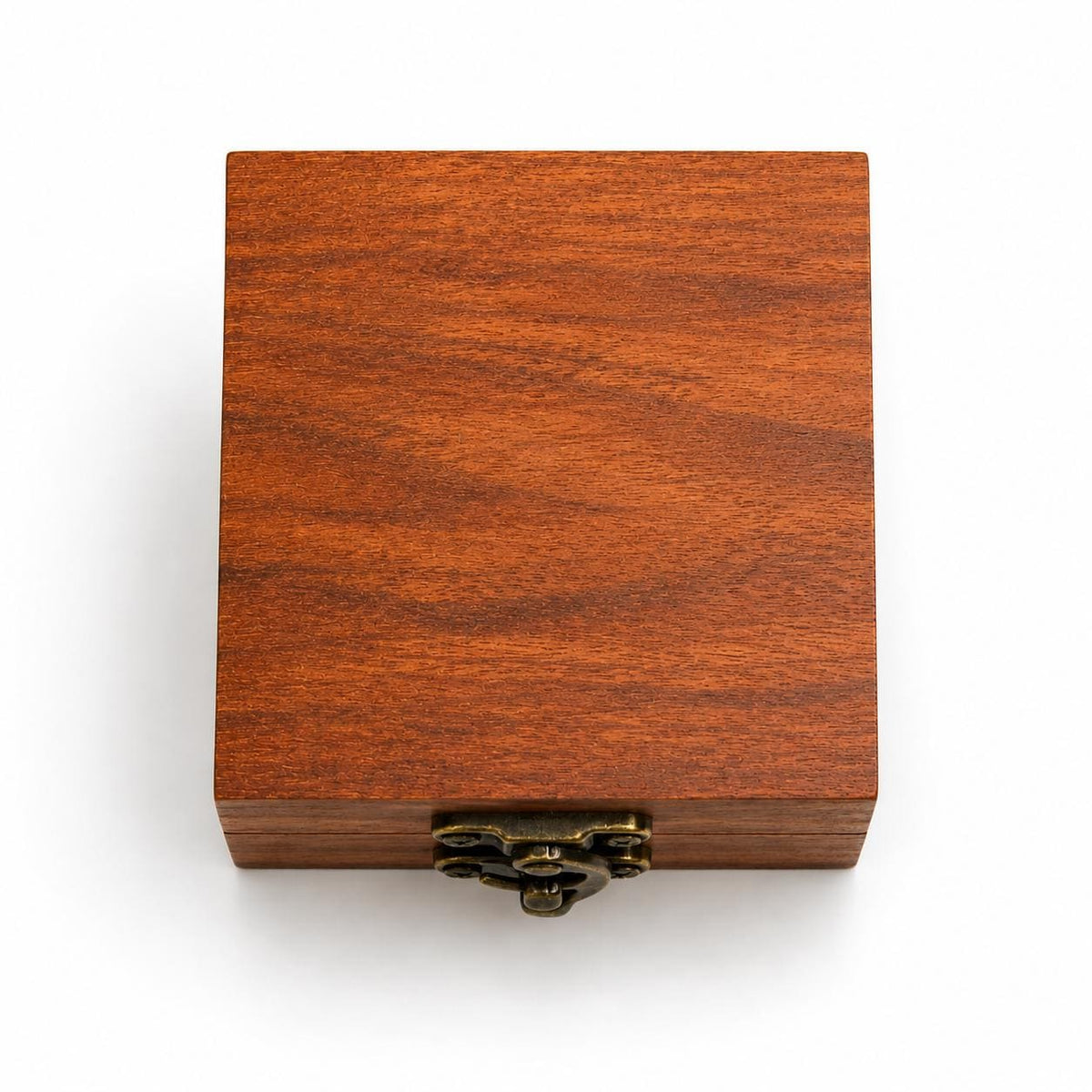 Black Opal Ring, Stainless Steel Wedding Band, Cherry Wood Box