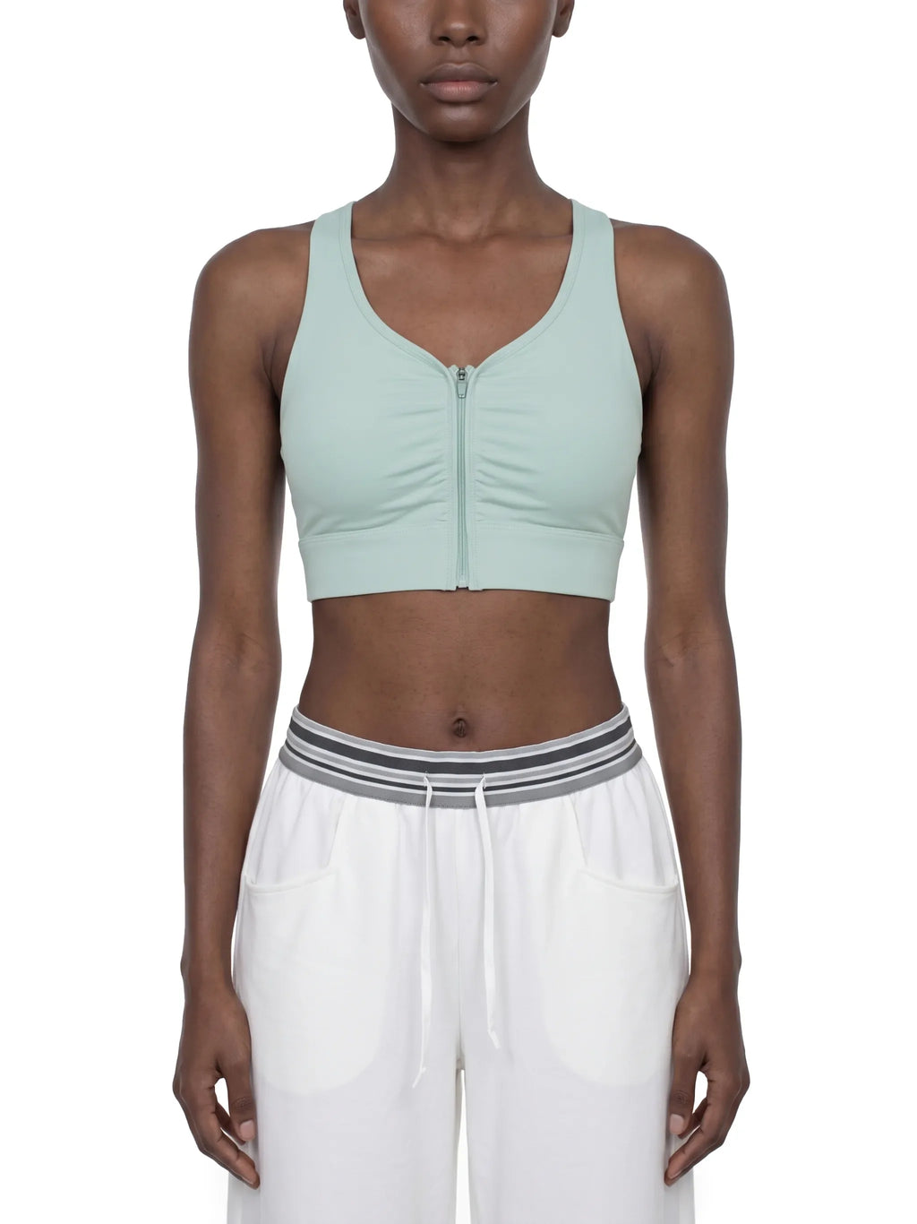 Loki & Ivy Women’s Cropped Zip Yoga Sports Bra