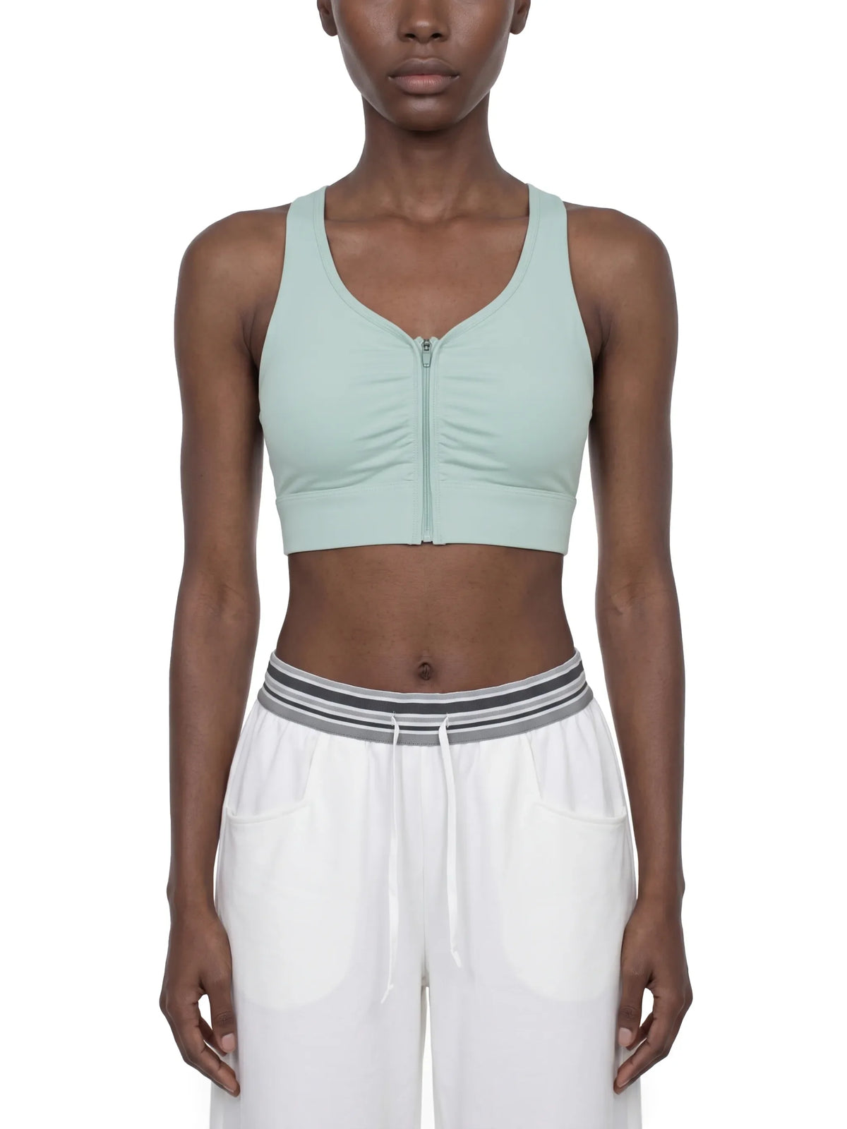 Loki & Ivy Women’s Cropped Zip Yoga Sports Bra