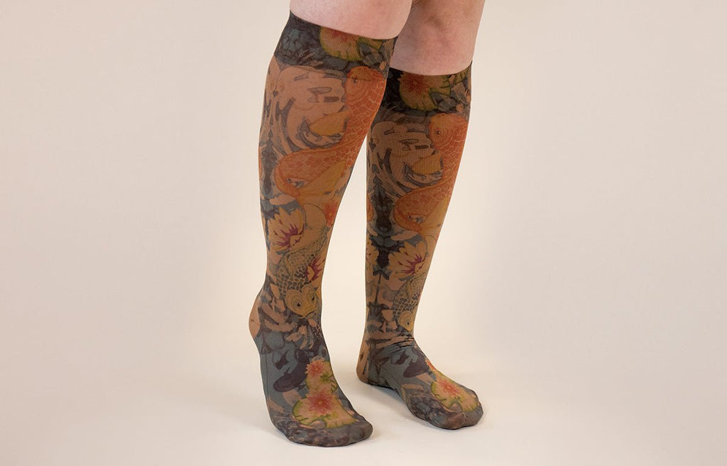 Koi Mocha LONG Gradient Compression Socks