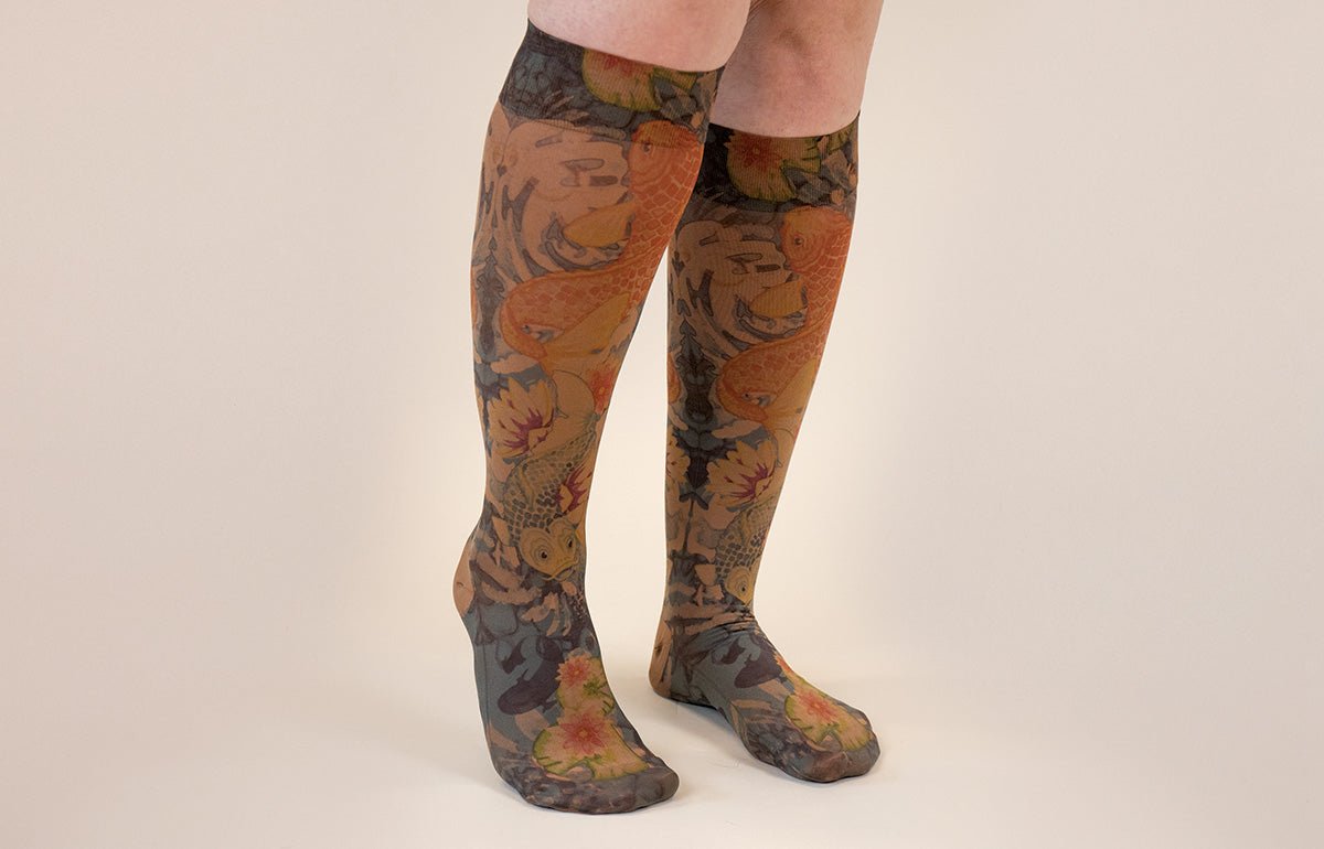 Koi Mocha LONG Gradient Compression Socks