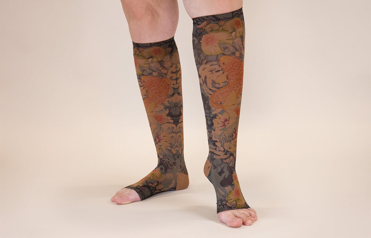 Koi Mocha LONG Gradient Compression Socks