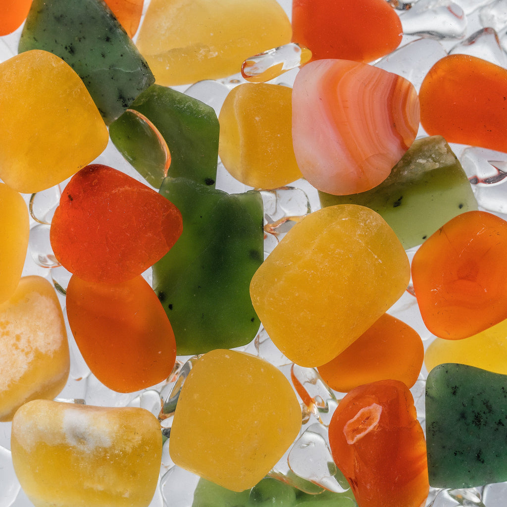 GemPod HAPPINESS | Jade, Orange Calcite, Carnelian & Clear Quartz