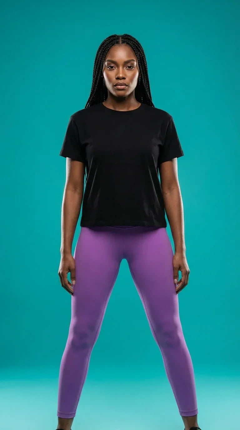 Sueded Space Dye High-Waisted Yoga Leggings (7/8 Length)