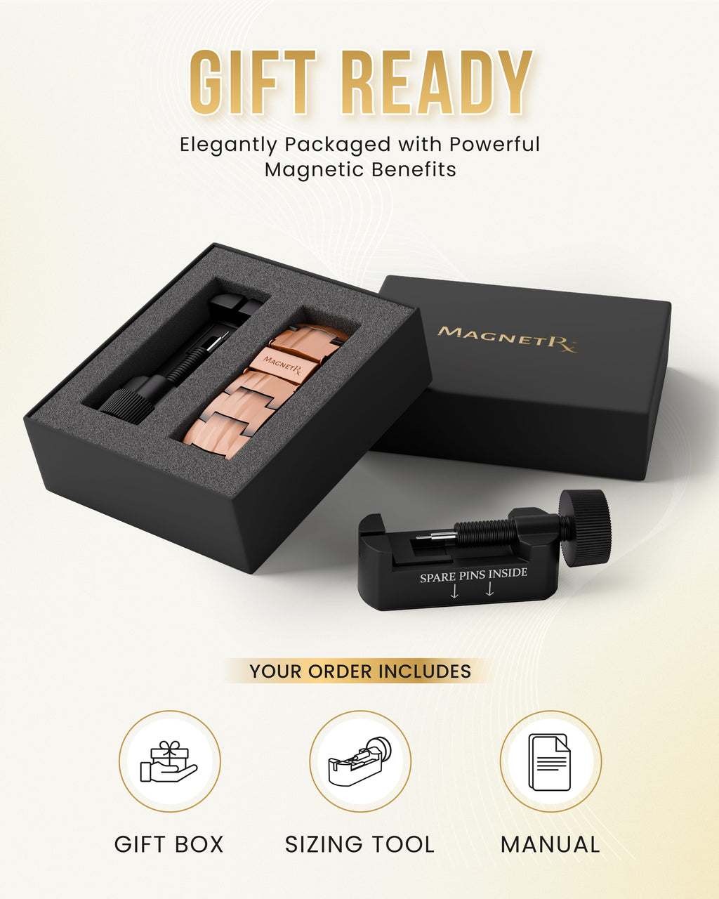 3x Strength Copper Magnetic Bracelet for Men (Legacy)
