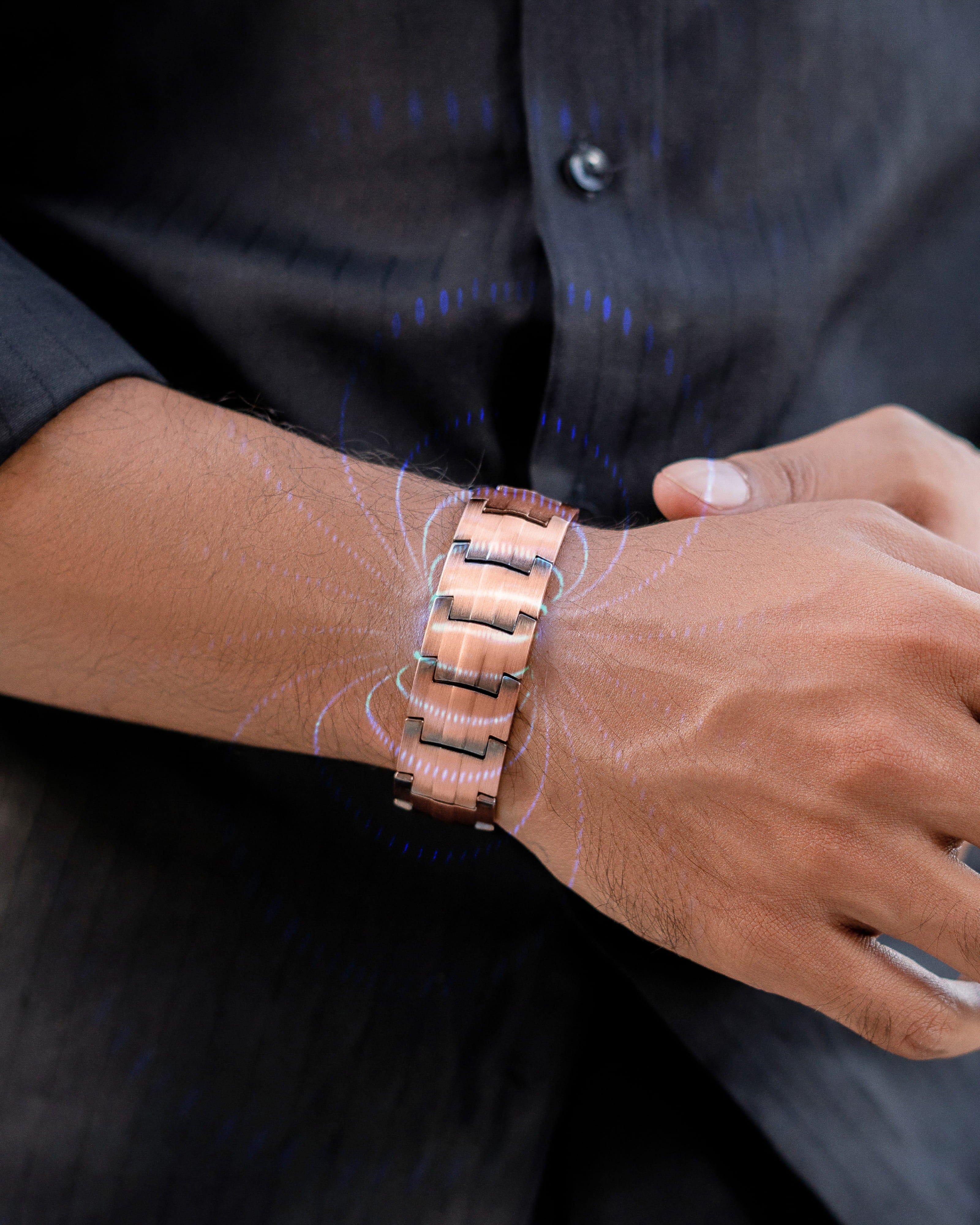 3x Strength Copper Magnetic Bracelet for Men (Legacy)