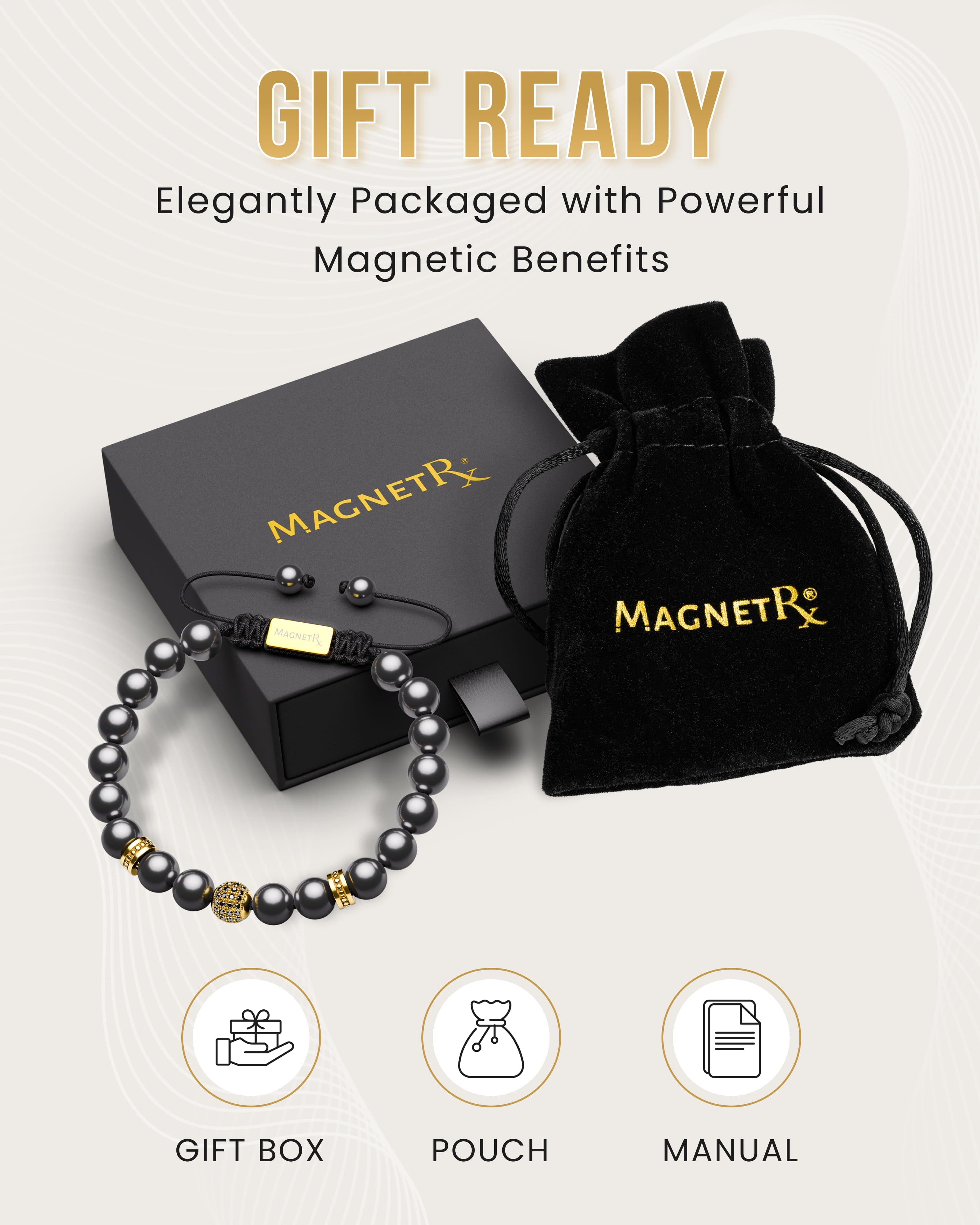 High Power Magnetic Hematite Bracelet Gold Zeus