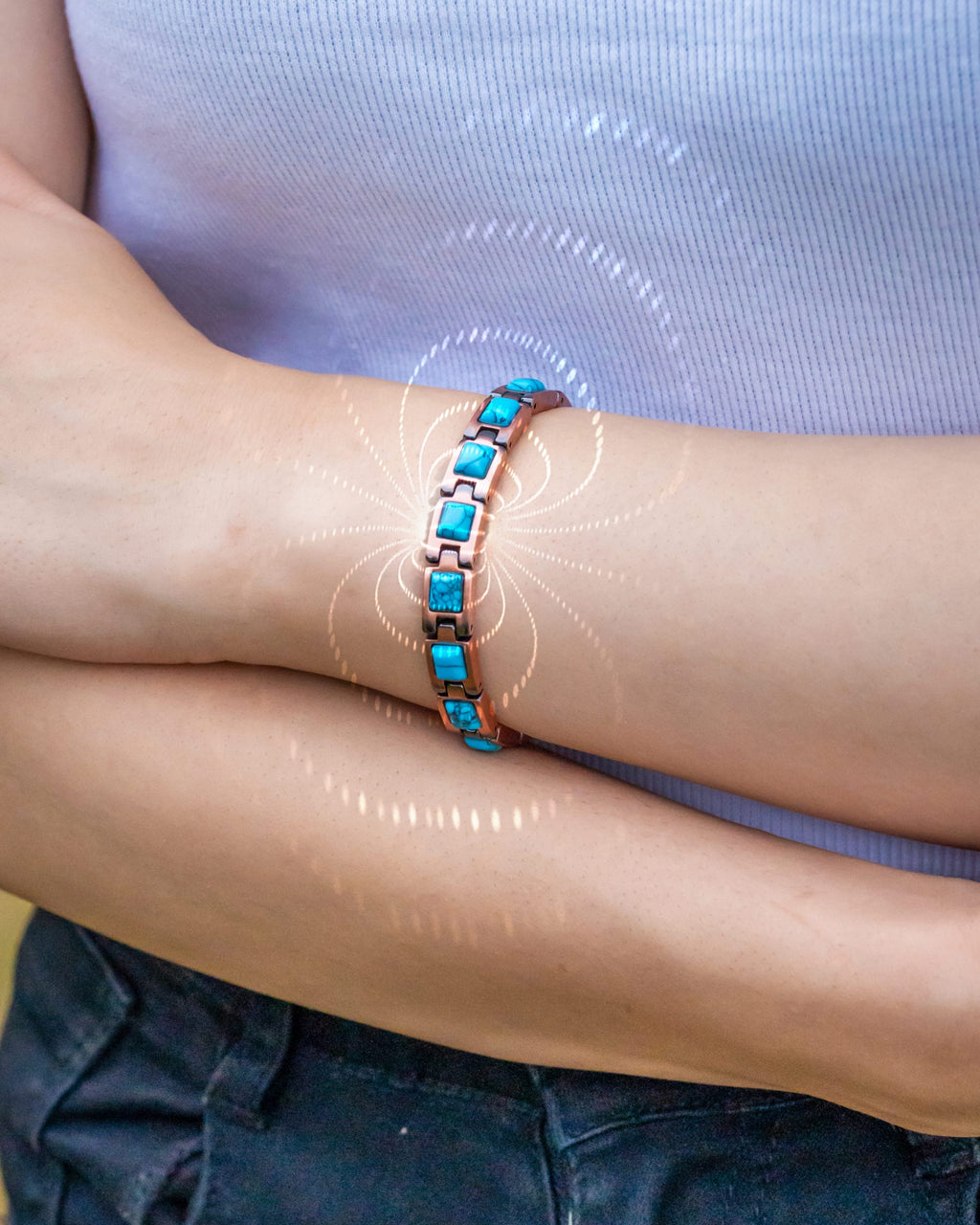 Women's Ultra Strength Pure Copper Magnetic Bracelet (Classic Turquoise)