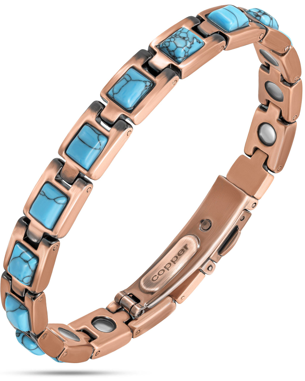 Women's Ultra Strength Pure Copper Magnetic Bracelet (Classic Turquoise)
