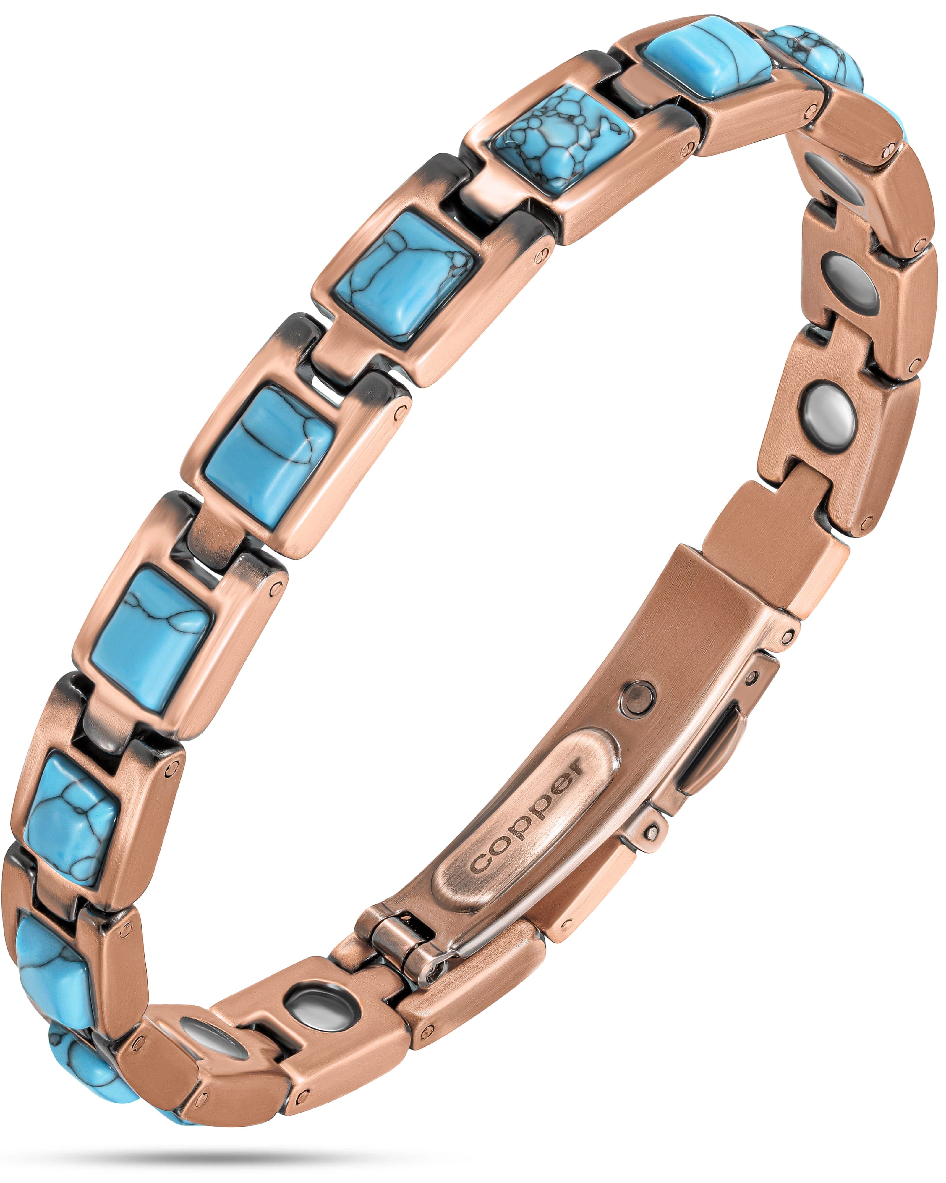 Women's Ultra Strength Pure Copper Magnetic Bracelet (Classic Turquoise)