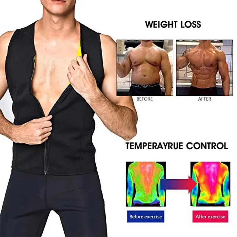 Men Compression Vest Sports Exercise T-shirts Workout Fitness Tank Tops Sauna Effect Tracksuit Training Clothing Athletic Shirts