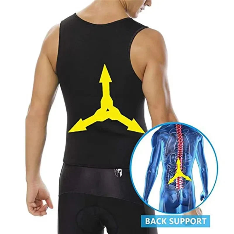 Men Compression Vest Sports Exercise T-shirts Workout Fitness Tank Tops Sauna Effect Tracksuit Training Clothing Athletic Shirts