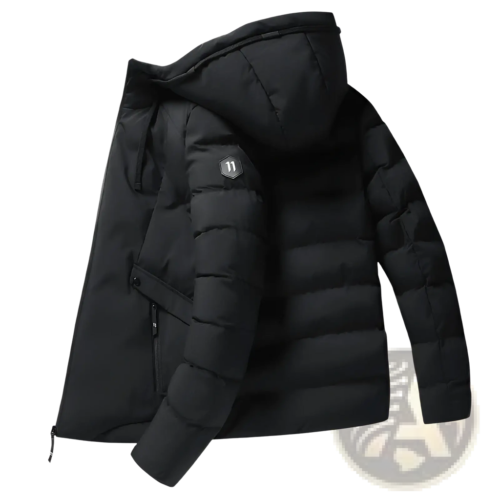 Men Cotton Puffer Jacket Hooded Winter Coat