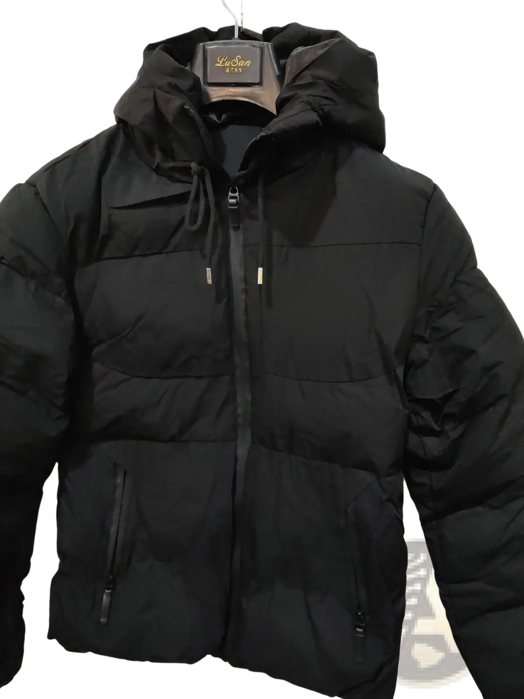 Men Cotton Puffer Jacket Hooded Winter Coat