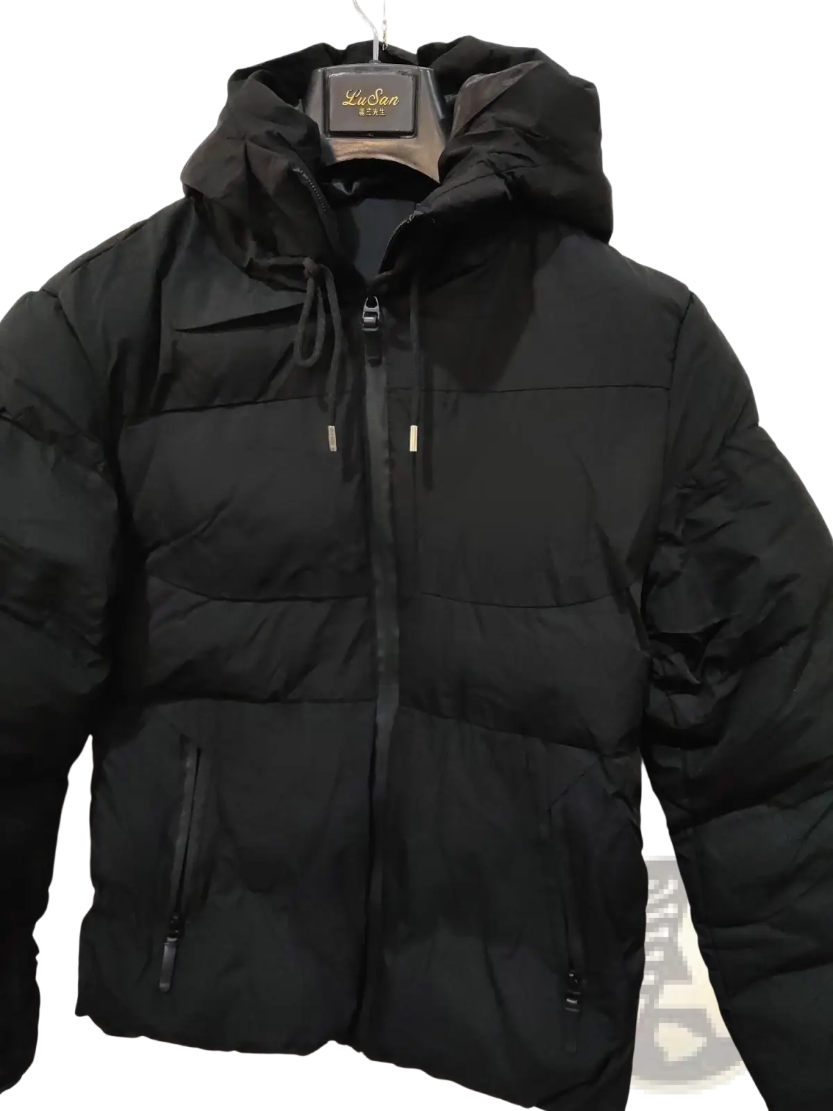 Men Cotton Puffer Jacket Hooded Winter Coat