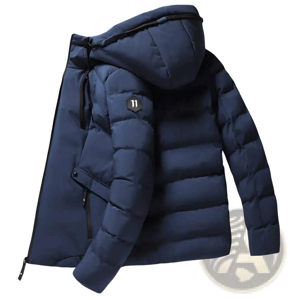 Men Cotton Puffer Jacket Hooded Winter Coat