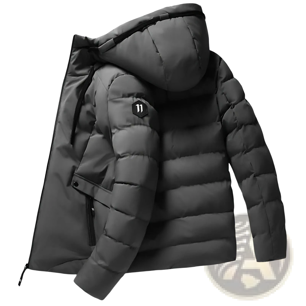 Men Cotton Puffer Jacket Hooded Winter Coat