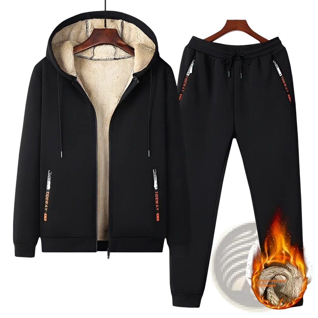 Men Fleece Lined Tracksuit Set