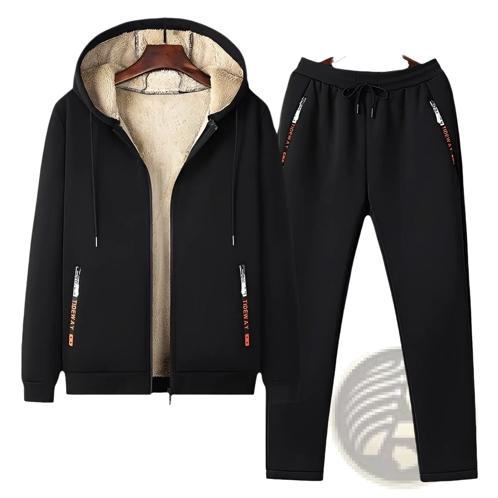 Men Fleece Lined Tracksuit Set