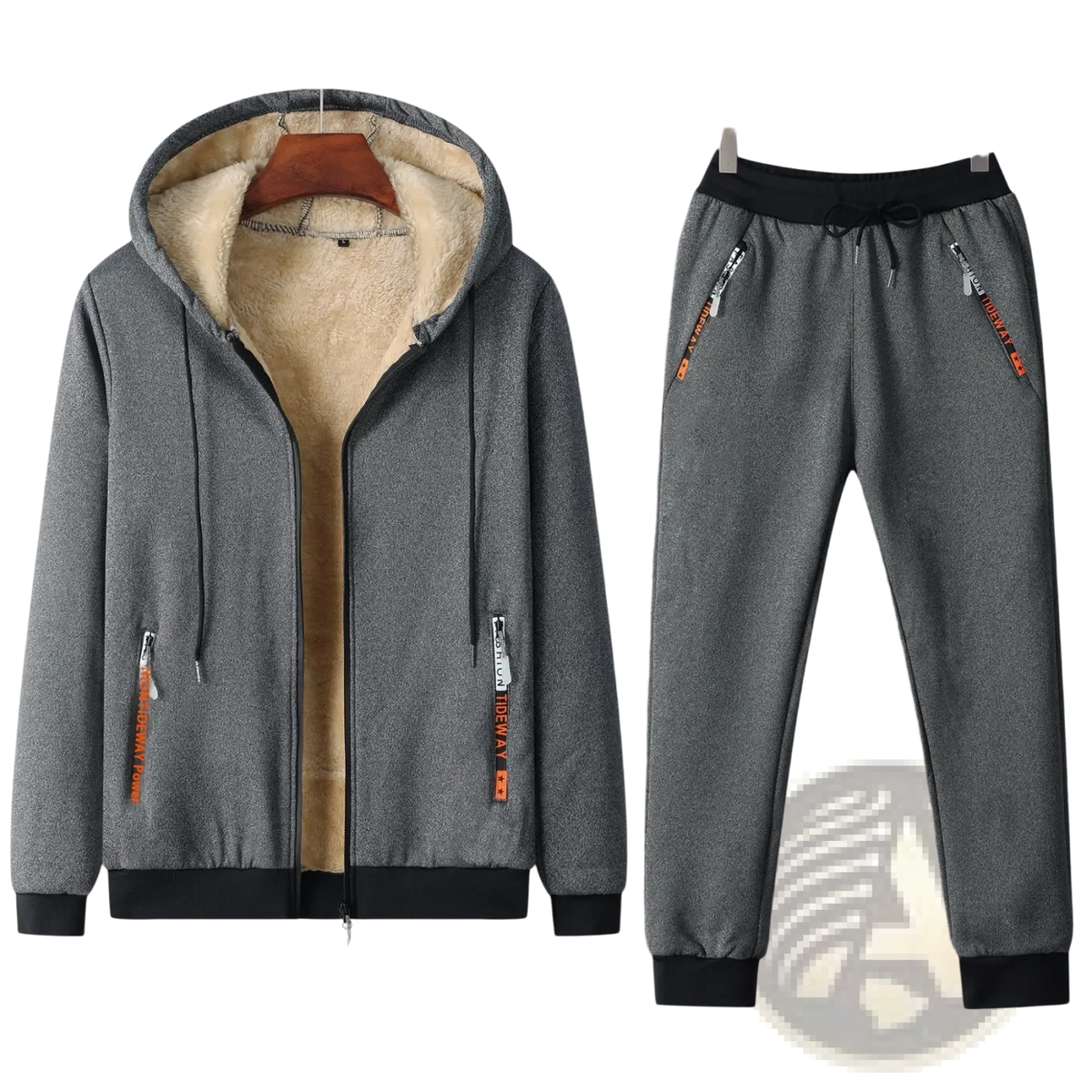 Men Fleece Lined Tracksuit Set