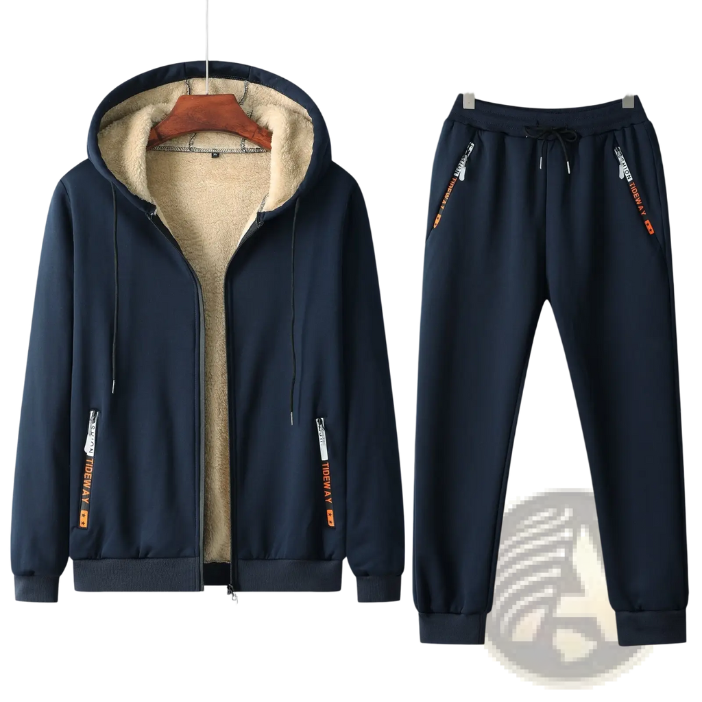 Men Fleece Lined Tracksuit Set
