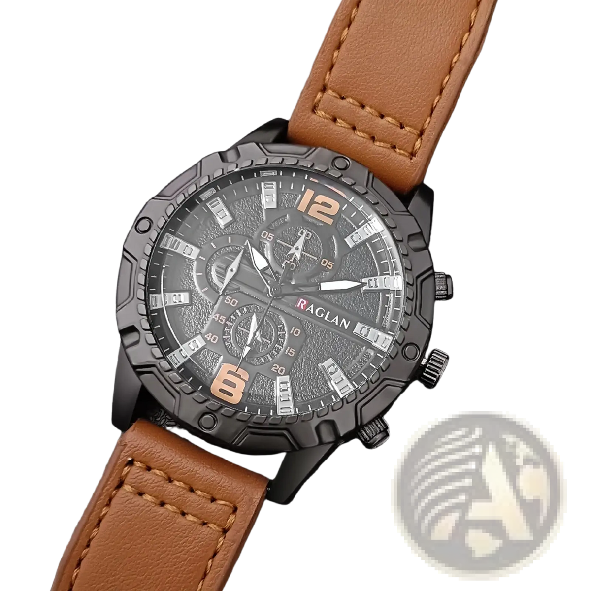Men's Leather Chronograph Quartz Watch