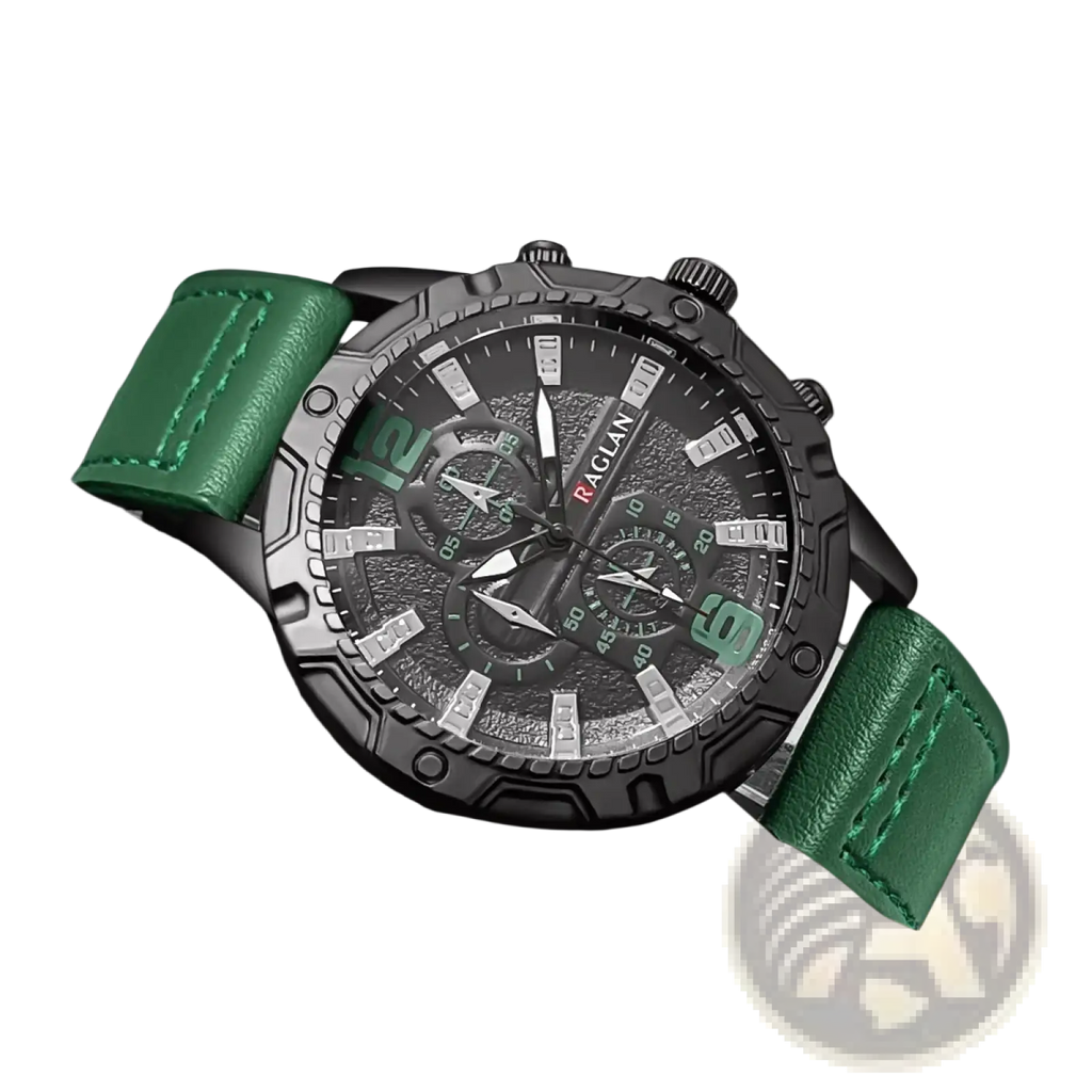 Men's Leather Chronograph Quartz Watch