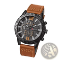 Men's Leather Chronograph Quartz Watch