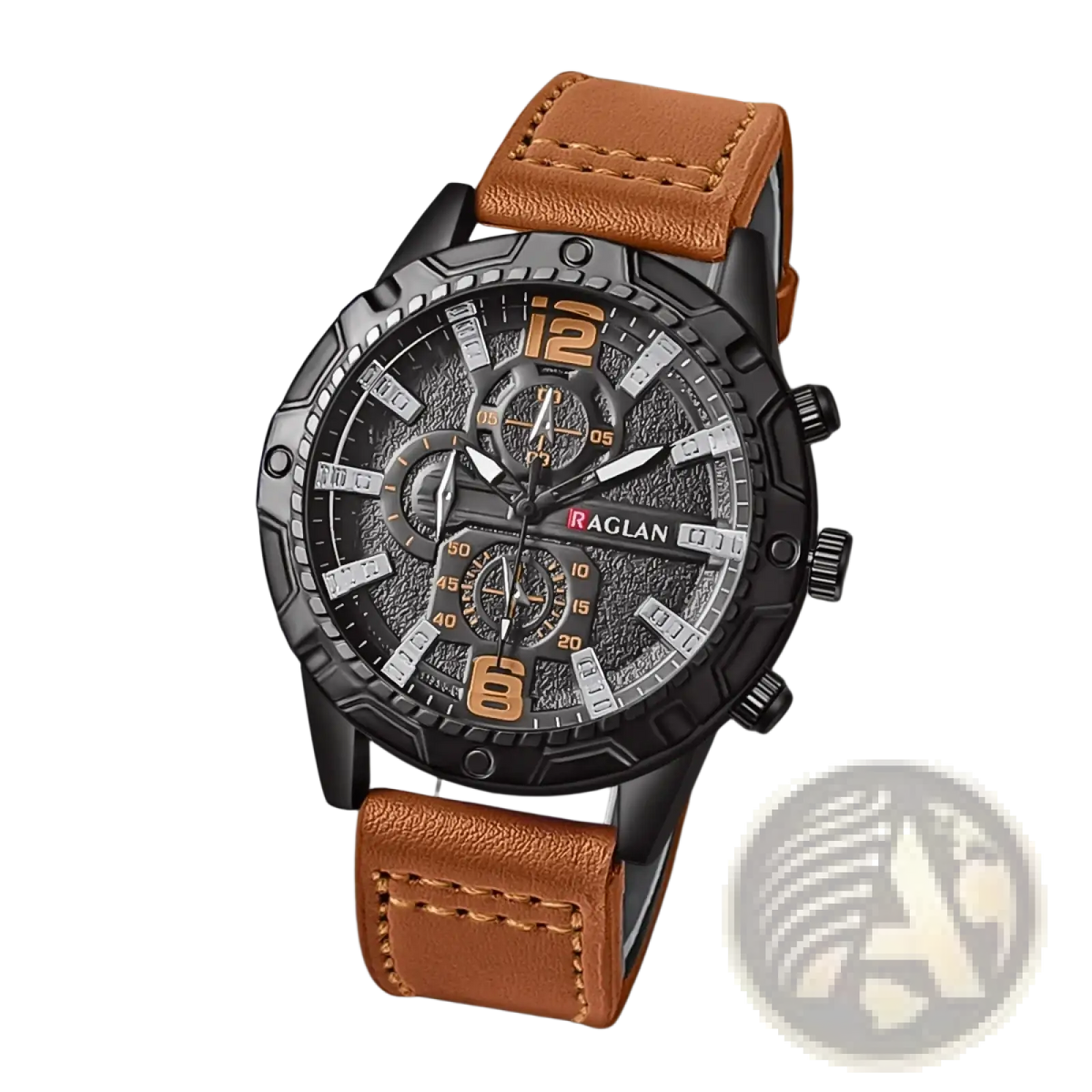 Men's Leather Chronograph Quartz Watch
