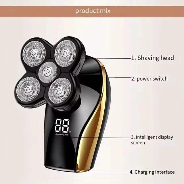 Men's Cordless Rechargeable Wet/Dry Shaver with LED Display