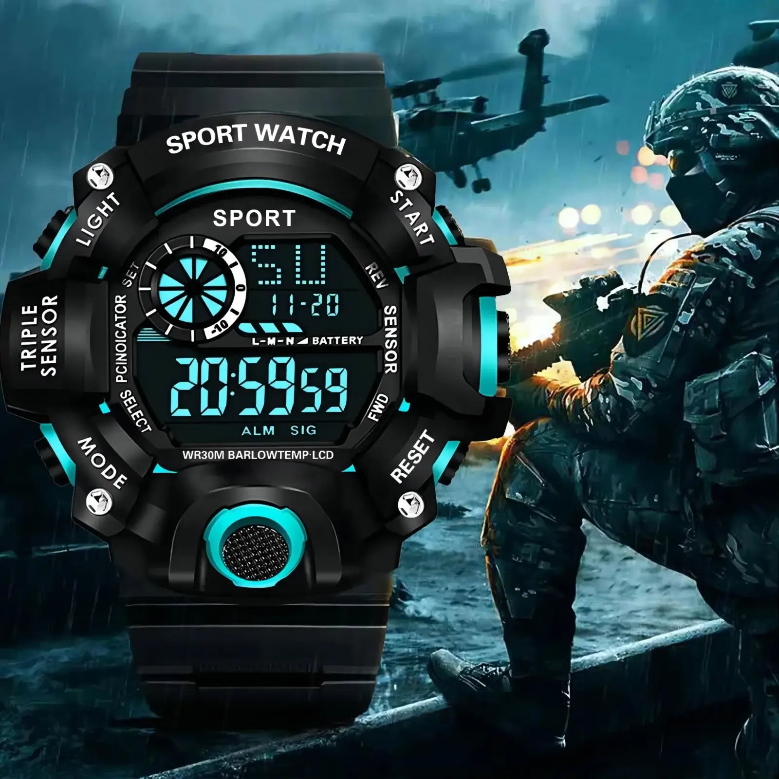 Men's Waterproof Digital Sports Watch